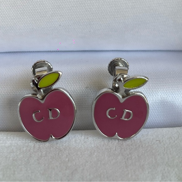 VINTAGE CHRISTIAN Dior Apple CD Clip-On Earrings - Picture 3 of 7